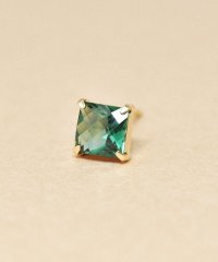 TAKE-UP/テイクアップ TAKE－UP 【 Solo Pierce】【 推しカラー】K18・K10 グリーンクォーツ スクエアハーフピアス/506860616