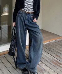 miniministore/ミニミニストア miniministore タックワイドデニムパンツレディース韓国風/506861447