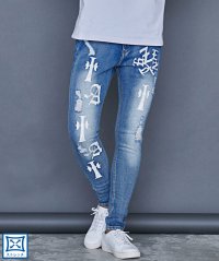 CavariA/キャバリア CavariA CavariA PUワッペン付きダメージスキニー/506861881