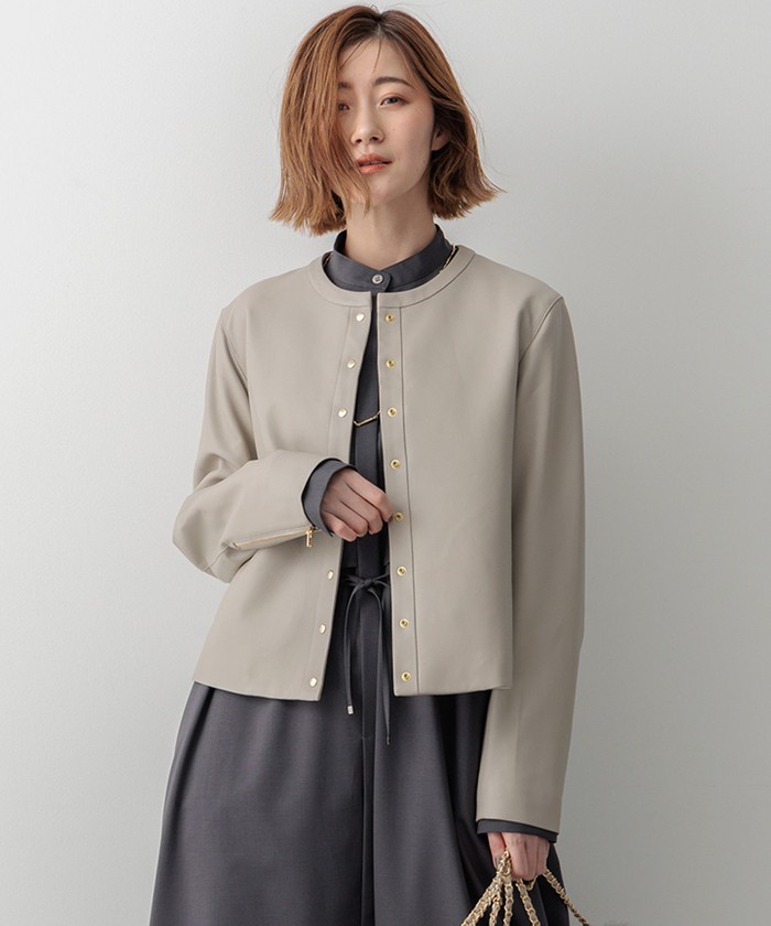 ラムレザー×ウィーゼル ラムレザー ロングジレ ロングベスト