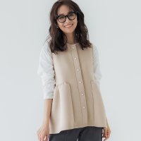 coca/コカ coca ダンボールニットパールボタンギャザーベスト/505573573