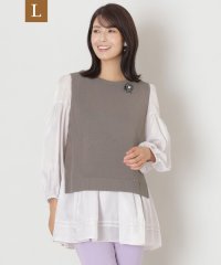 TO BE CHIC(L SIZE)/【L】サテンブラウス レイヤーニット/506856141