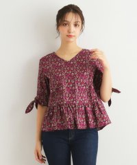  LAURA ASHLEY/【洗える／コットン100％／同柄アイテムあり】ウズマ柄袖リボンブラウス/506859596