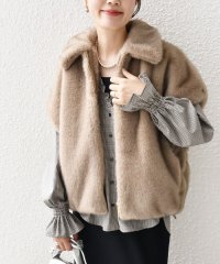 SHIPS WOMEN/【WEB限定】グラデーション ファー ジップ ベスト/506863194