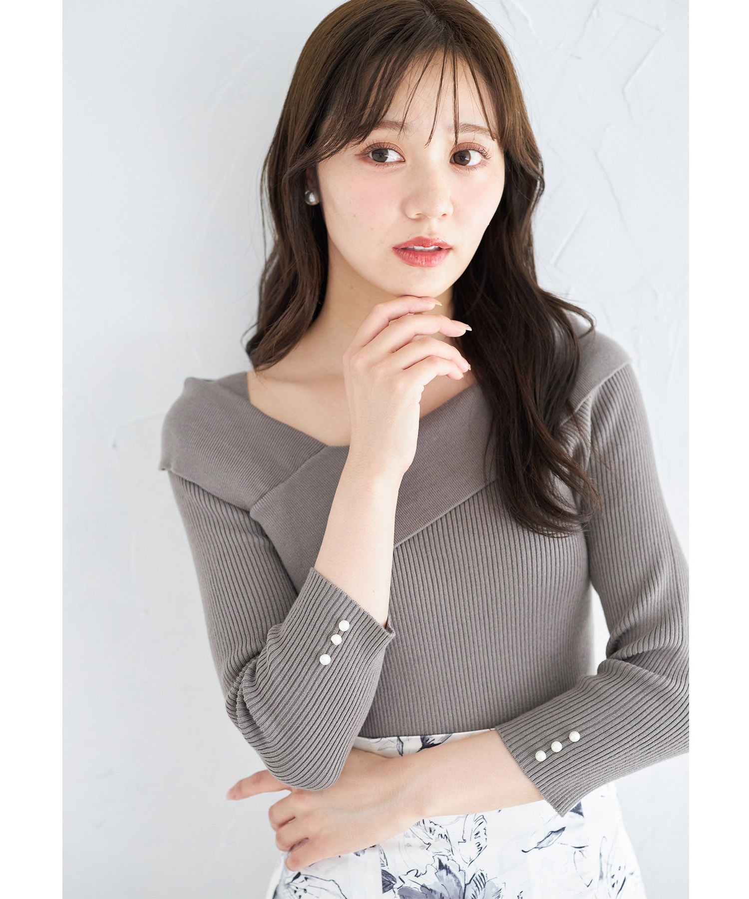トッコクローゼット tocco closet 袖口りぼんニットプルオーバー トッコクローゼット tocco closet 袖口りぼんニットプルオーバー