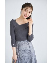 tocco closet luxe/トッコ クローゼット リュクス tocco closet luxe 袖口パール付きアシメリブニットプルオーバー/503430830