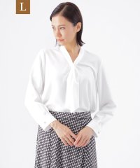 TRANS WORK(L)/【L】【ウォッシャブル】サテンジョーゼットプルオーバーブラウス/506848535