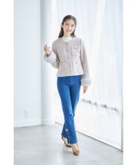 tocco closet/トッコクローゼット tocco closet リボン＆パール付きストレッチデニムパンツ/506854822