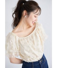 tocco closet/トッコクローゼット tocco closet 3Dフラワーバルーン袖ブラウス/506854837