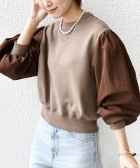 SHIPS WOMEN/【WEB限定】〈手洗い可能〉エア ダンボール 布帛 コンビ プルオーバー/506864704