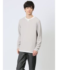 TAKA-Q/さまになる 鹿の子ポンチ キーネック長袖Tシャツ メンズ Tシャツ カットソー カジュアル インナー トップス ギフト プレゼント/506865177