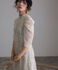 PourVous/プールヴー PourVous 刺繍レースパーティードレスセレモニーミモレ丈&七分袖結婚式フォーマルオケージョンドレス フォーマル ワンピース パーティードレス /506865221