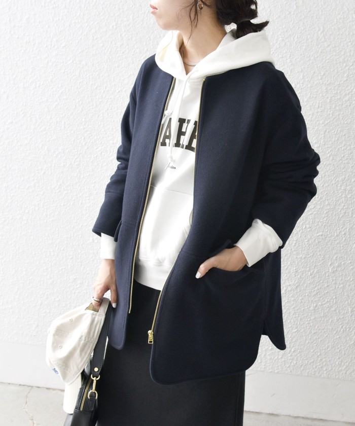 セール 30%OFF】SHIPS any: SUPER100 ノーカラー ジップ セール 30%OFF】SHIPS any: SUPER100 ノーカラー ジップ