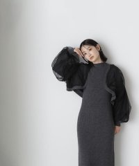 NATURAL BEAUTY BASIC/チュールカーデ＆ニットワンピセット/506864405