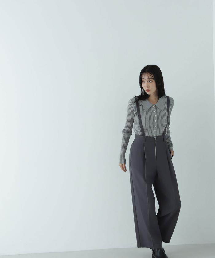 新しいエルメス セール 50%OFF】サス付フロントジップワイドパンツ(506864546 パンツ