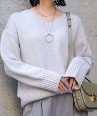 MACPHEE/ラムカシミヤ Vネックプルオーバー/506867049