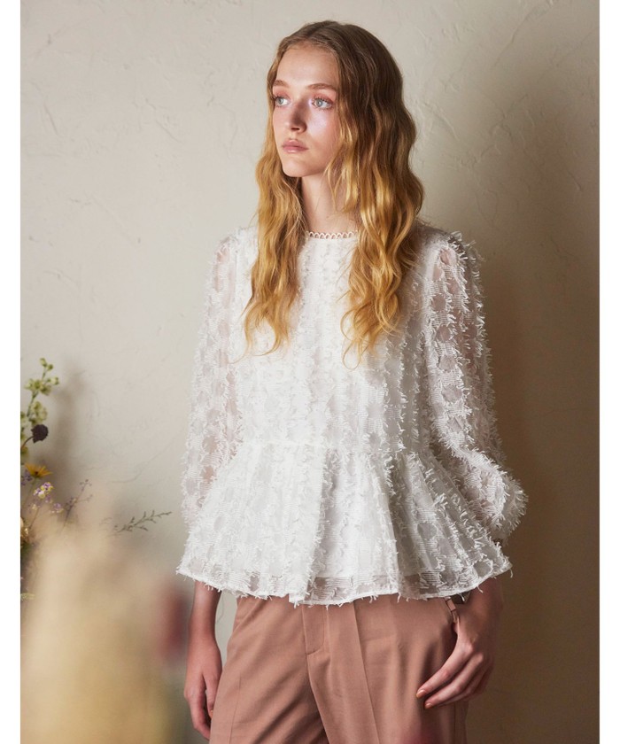 セール 40%OFF】【消臭・洗える】FLOWER STEM ブラウス