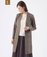 TRANS WORK(L)/【L】【ウォッシャブル】ストレッチスエードロングカーディガン/506848527