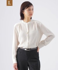 TRANS WORK(L)/【L】【ウォッシャブル】ドビークレープスタンドカラーシャツ/506848537