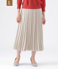 TRANS WORK(L)/【L】【ウォッシャブル】ストレッチスエードプリーツスカート/506848550