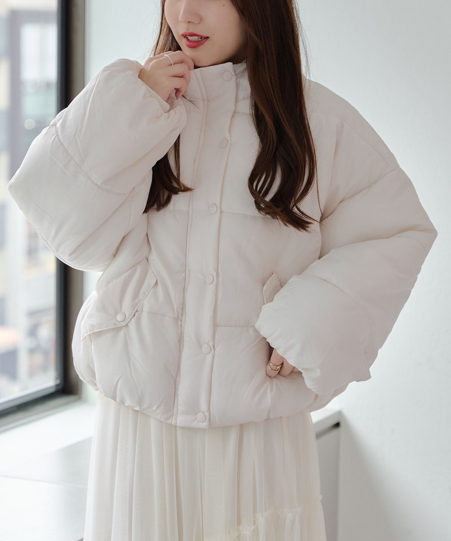 WEB限定】中綿BZ アウター ブルゾン ガーリー 冬(506860522 WEB限定】中綿BZ アウター ブルゾン ガーリー 冬(506860522
