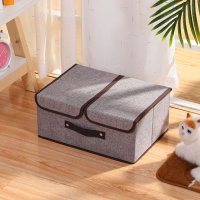 shoppinggo/ショッピングゴー shoppinggo 収納ボックス ふた付き 折りたたみ式 収納箱 仕切り 持ち手付 不織布 洗える 軽量 使いやすい 収納ケース 小物収納 /506867066