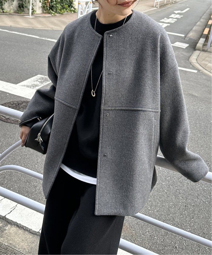 スーパー140ビーバーノーカラーショートコート（ノーカラーコート）｜JOURNAL  STANDARD（ジャーナルスタンダード）の通販｜BAYCREW'S STORE
