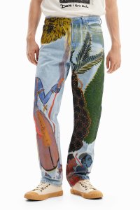 Desigual/デシグアル Desigual インドプリント ストレートジーンズ/505805775