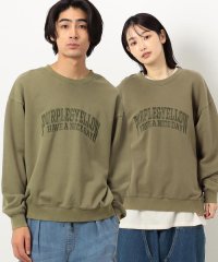Purple & Yellow/フロスト加工ロゴ刺繍クルーネックプルオーバー/506846711
