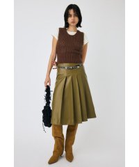 moussy/F/LEATHER TUCKED ミディスカート/506870349
