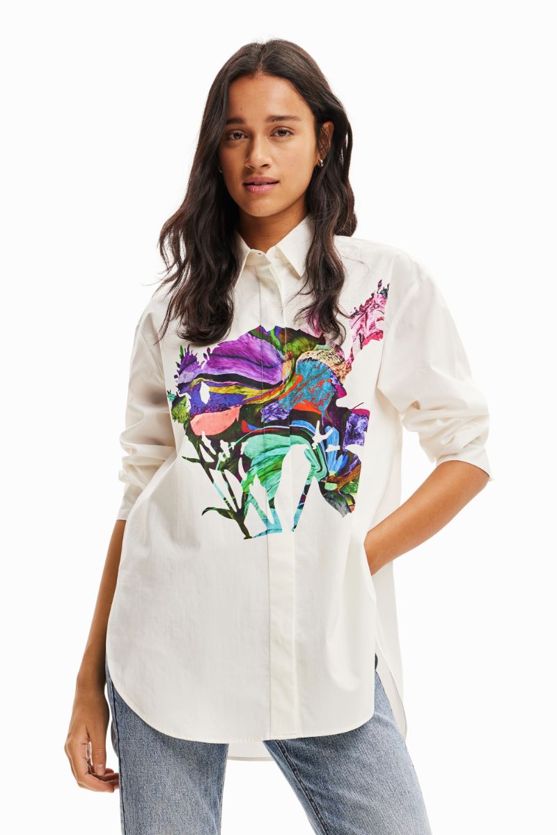 最新作 Desigual デシグアル オーバーサイズシャツ ブラウス トップス トップス