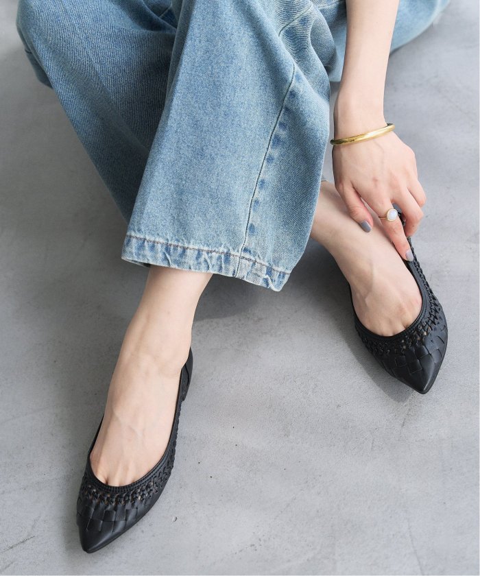 【極美品】LE TALON ルタロン　バレエシューズ　ポインテッドトゥ　フラット ポインテッドトゥキャップチュールバレエ（バレエシューズ）｜LE