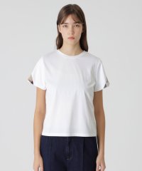 BLUE LABEL CRESTBRIDGE/プレーティング天竺フリルスリーブTシャツ/506858501