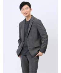 TAKA-Q/タカキュー TAKA－Q クロスストレッチ スリムフィット 2ボタンジャケット チェックグレー(セットアップ可能)/506871761
