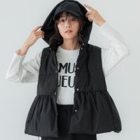 coca/コカ coca フード付きペプラム中綿ベスト/506838142