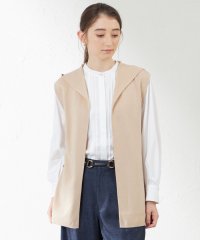 AMACA/ウールコットンフーディーニットジレ/506864068
