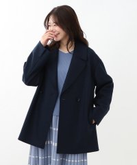 Reflect/【WEB限定カラーあり】ウール混メルトンライクピーコート/506876350