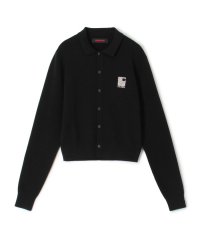 CABaN /コットンカシミヤ パールロゴポロカーディガン/506876680
