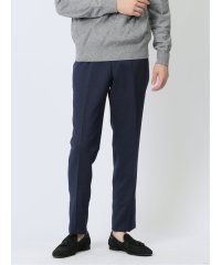 TAKA-Q/タカキュー TAKA－Q Woolen Tec On スリムフィット ノータックパンツ へリンボン青(セットアップ可能)/506876740