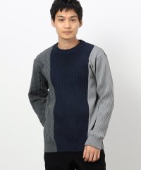 COMME CA ISM MENS/両畦編み デザイン ケーブルニット/506865975