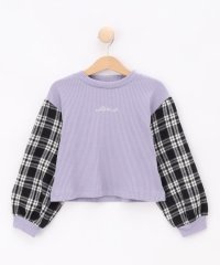 SHOO・LA・RUE(Kids) /【110－140cm/セットアップ可】袖チェックドッキングトップス/506877297