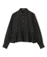 CABaN /タイプライターダブルクロス アシンメトリックフリルロングスリーブシャツ/506877886