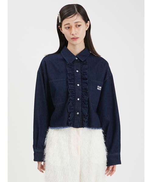 FURFUR｜ロゴ刺繍クロップドシャツ | Rakuten Fashion(楽天