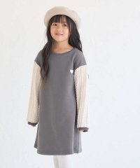 ROPE' PICNIC　KIDS/【KIDS】袖ケーブル裏起毛ワンピース/506879021