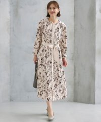 JIYU-KU(LARGE SIZE)/【WEB&一部店舗限定】【洗える】ハーバルフロープリント8分袖 ワンピース/505645944