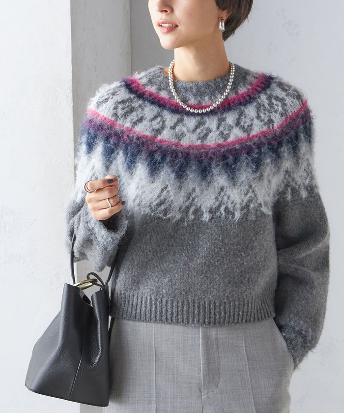 【シップス　ウィメン】〈手洗い可能〉ヘアリー ノルディック プルオーバー セール 30%OFF】〈手洗い可能〉ヘアリー ノルディック プル