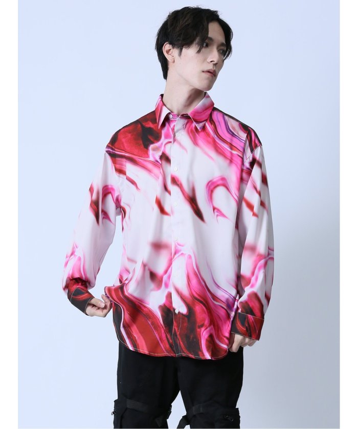 美品 エストネーション L相当 麻100% レギュラーカラー長袖シャツ◆ブルー FREAK'S STORE シャツ NEW LOOSE FIT BROAD RC SHIRT LS/ニュー