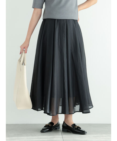 【本日限定¥1000off】lig.シアーボリュームスカートgray 本日限定¥1000off】lig.シアーボリュームスカートgray