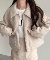 and　Me.../アンドミー andme シープ調 ボア ダブルポケット ジャケット ブルゾン/506884889