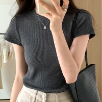 Dewlily/デューリリー Dewlily 半袖リブTシャツ レディース 10代 20代 30代 韓国ファッション 夏 大人 カジュアル 可愛い おしゃれ シンプル 無地 ラ/506885027